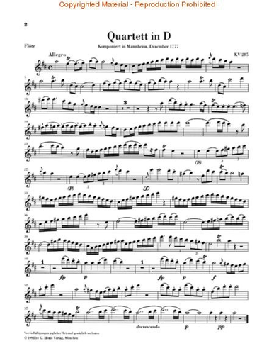 Mozart, W.A. (Wiese, ed.): Flute Quartet (flute, violin, viola, cello)