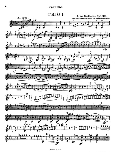 Beethoven, L. van: Piano Trio Op. 1 No. 1 in Eb (piano, violin, cello)