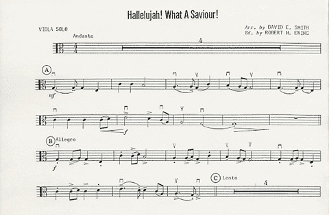 Smith, D.E.: Halleluja! What a Saviour (Viola & Piano)
