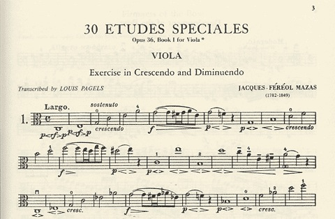 Mazas (Pagels): 30 Etudes Speciales Op.36 No.1 (viola) IMC