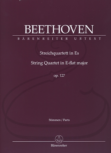 Beethoven (Del Mar): String Quartet in E-flat major, Op. 127 , Urtext (string quartet parts) Barenreiter