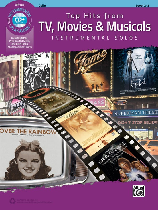 Top Hits from TV, Movies & Musicals Instrumental Solos for Strings (Cello Book & CD) Alfred