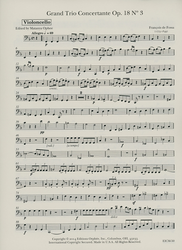 de Fossa, Francois: Grand Trio Concertante Op. 18 No. 3 (guitar, violin and cello)