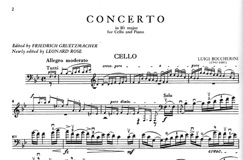 Boccherini, Luigi (Rose): Concerto in Bb (cello & piano) IMC