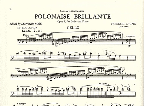 Chopin, Frederic (Rose): Polonaise Brillante Op.3 (cello & piano)