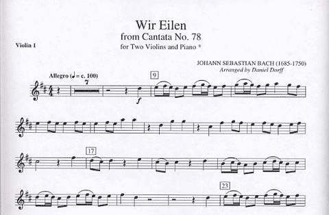 Bach, J.S. (Dorff): Wir Eilen from Cantata No.78 (two violins, and piano)