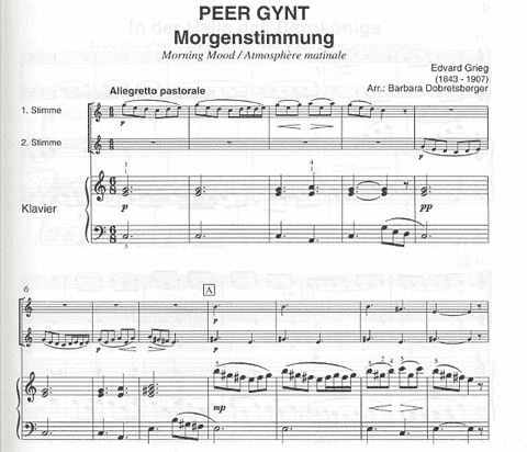 Grieg, Edvard (Dobretsberger): Peer Gynt (2 violins & Piano)
