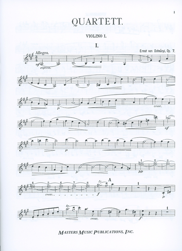 Dohnanyi, Ernst von: Quartet No.1 in A Op.7 (string quartet)