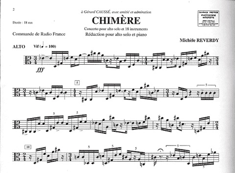 Reverdy, Michele: Chimere (viola & piano)