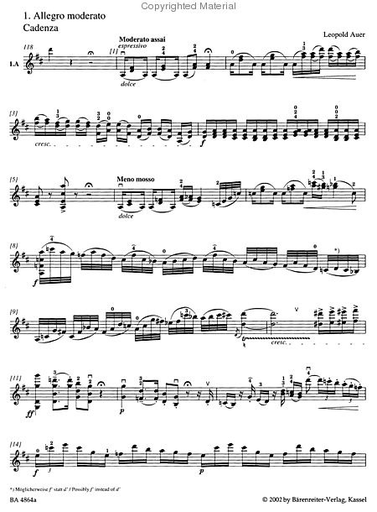 Mozart, W.A. (Mahling): Concerto No. 2 in D, KV 211 (violin/piano) Barenreiter Urtext