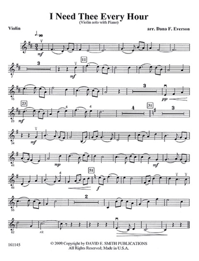 Everson, D.F.: I Need Thee Every Hour (violin & piano)