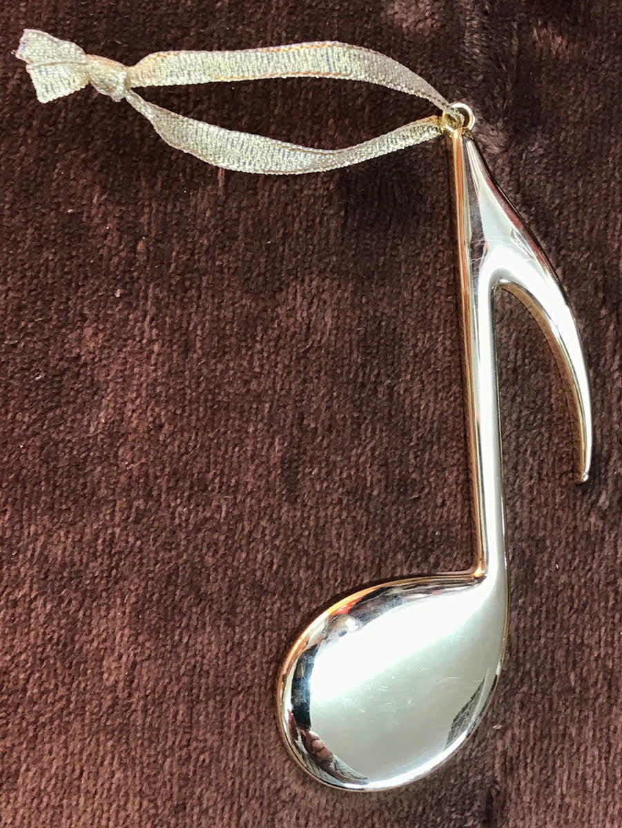 8th Note Ornament - Gold-plated, 5"