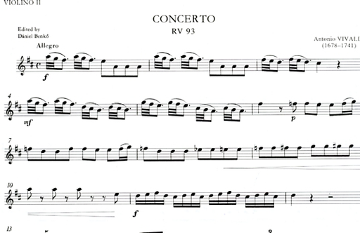 Vivaldi, Antonio: Concerto in D Major RV93 (guitar, 2 violins, cello)