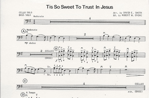 Smith, D.E.: Tis So Sweet to Trust in Jesus (cello & Piano)