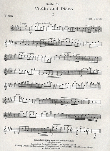 Cowell, Henry: Suite (violin & piano)