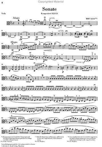 Mendelssohn, F. (Herttrich , ed.): Sonata in C Minor, urtext (viola & piano)