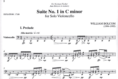 Bolcom, William: Suite No. 1 in C minor for Solo Cello