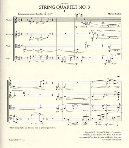 Boykan, Martin: String Quartet No.3