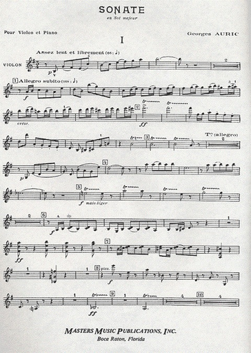 Auric, Georges: Sonata (violin & piano)