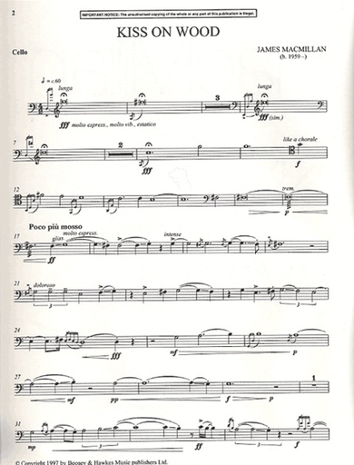 MacMillan, J.: Kiss on Wood (Cello & Piano)