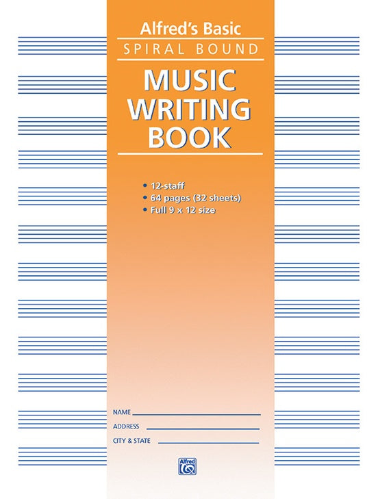 Alfred: 12 Stave Music Writing Manuscript Book (9" x 12") | Metzler Violins
