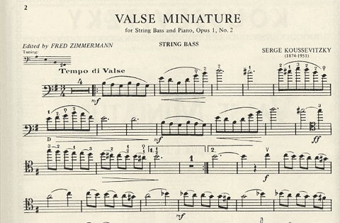 Koussevitzky, Serge: Valse Miniature Op.1 #2 (bass & piano) IMC
