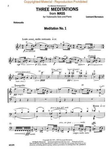 Bernstein, L.: 3 Meditations from Mass (Cello & Piano)