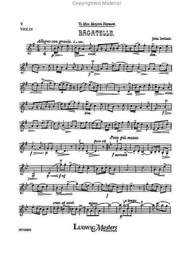 Ireland, John: Bagatelle (violin & piano)