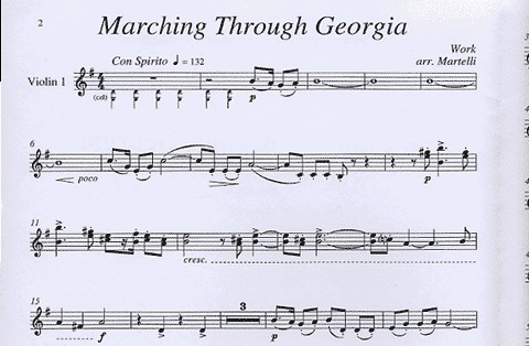 Work, H.C.: Marching Through Georgia (string quartet)
