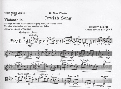 Bloch: Jewish Song from Jewish Life No.3 (Cello & Piano) FISCHER