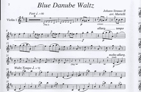Strauss, Johann (Martelli): Blue Danube (string quartet)