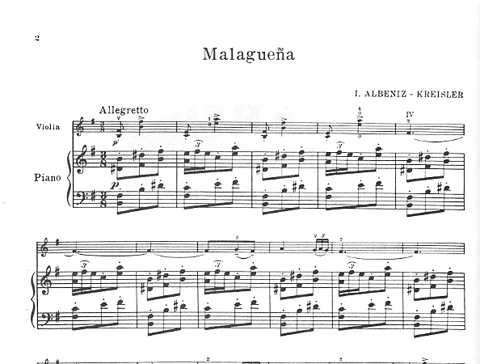 Kreisler/Albeniz: Malaguena (violin & piano)