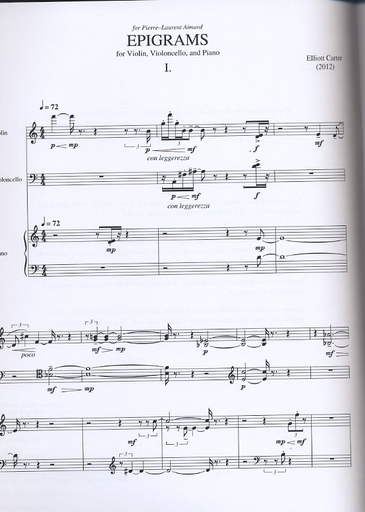 Carter, Elliot: Epigrams for violin, cello & piano