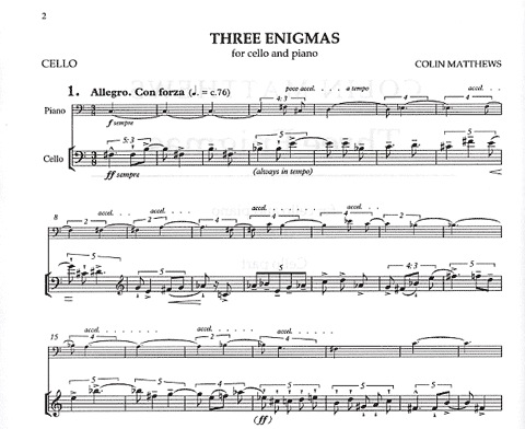 Matthews, Colin: Three Enigmas (cello & piano)