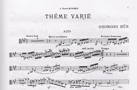 Hue, Georges: Theme Varie (viola & piano)
