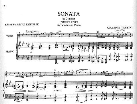 Tartini, Giuseppe (Kreisler): Sonata in G minor Devil's Trill (violin & piano)