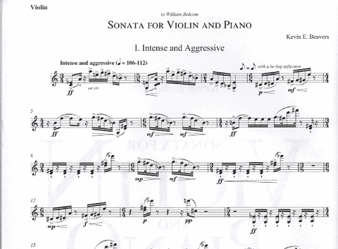 Beavers, Kevin: Sonata for Violin & Piano