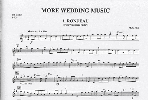 Aufderhaar: (collection) More Wedding Music - ARRANGED (string quartet w/ bass ad lib.) Southern Music Company