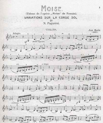 Paganini, Niccolo : Moses Variations (violin & piano)