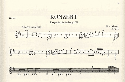 Mozart, W.A. (Seiffert, ed.): Concerto No. 2 in D Major, KV 211, urtext (violin & piano)