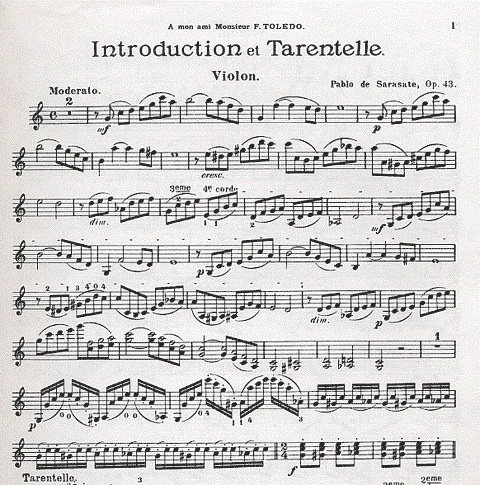 Sarasate, Pablo de: Introduction et Tarantelle (Violin & Piano)