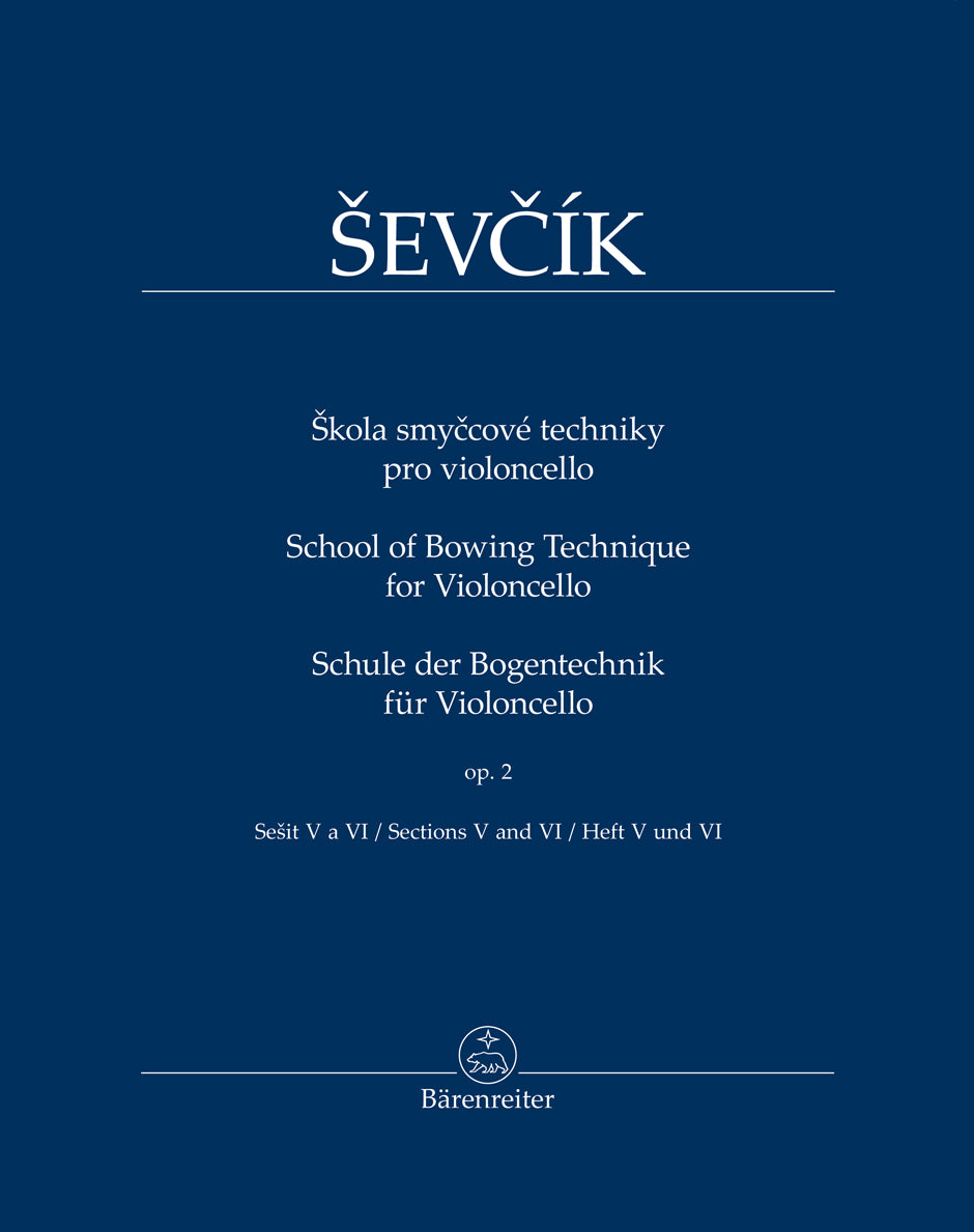 Sevcik: School of Bowing Technique for Violoncello, Op.2, Book 3, Section 5 and 6 (cello) Barenreiter