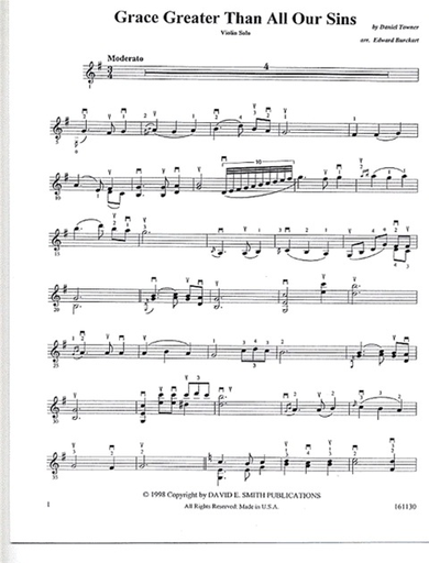 Burckart, E.: Grace Greater Than All Our Sins (violin & piano)