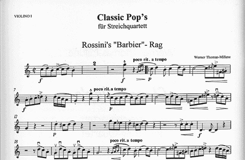 Thomas-Mifune, W.: Classic Pop's (string quartet)