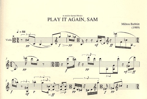 Babbitt, Milton: Play It Again, Sam (viola)