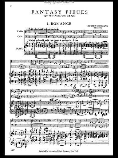 Schumann, Robert: Fantasy Pieces Op.88 (violin, cello, piano)