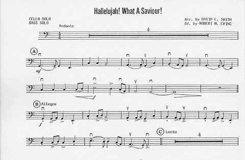 Smith, D.E.: Halleluja!What a Savior (Cello & Piano)