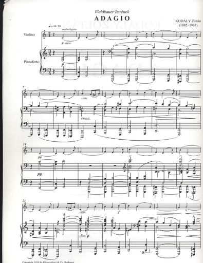 Kodaly, Zoltan: Adagio (violin & piano)