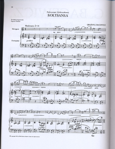 Bacewicz, Grazyna: Humoresque- Humoreska & Cradle Song (violin & piano)