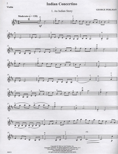 Perlman, George: Indian Concertino (violin & piano or CD)